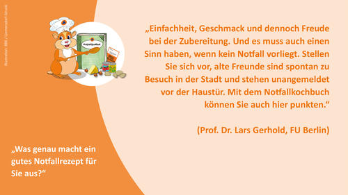Statement Prof. Lars Gerhold zum Notfallkochbuch