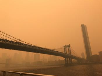 Luftverschmutzung in NYC am 7.6.23 (Quelle: Sebastian Sterl)