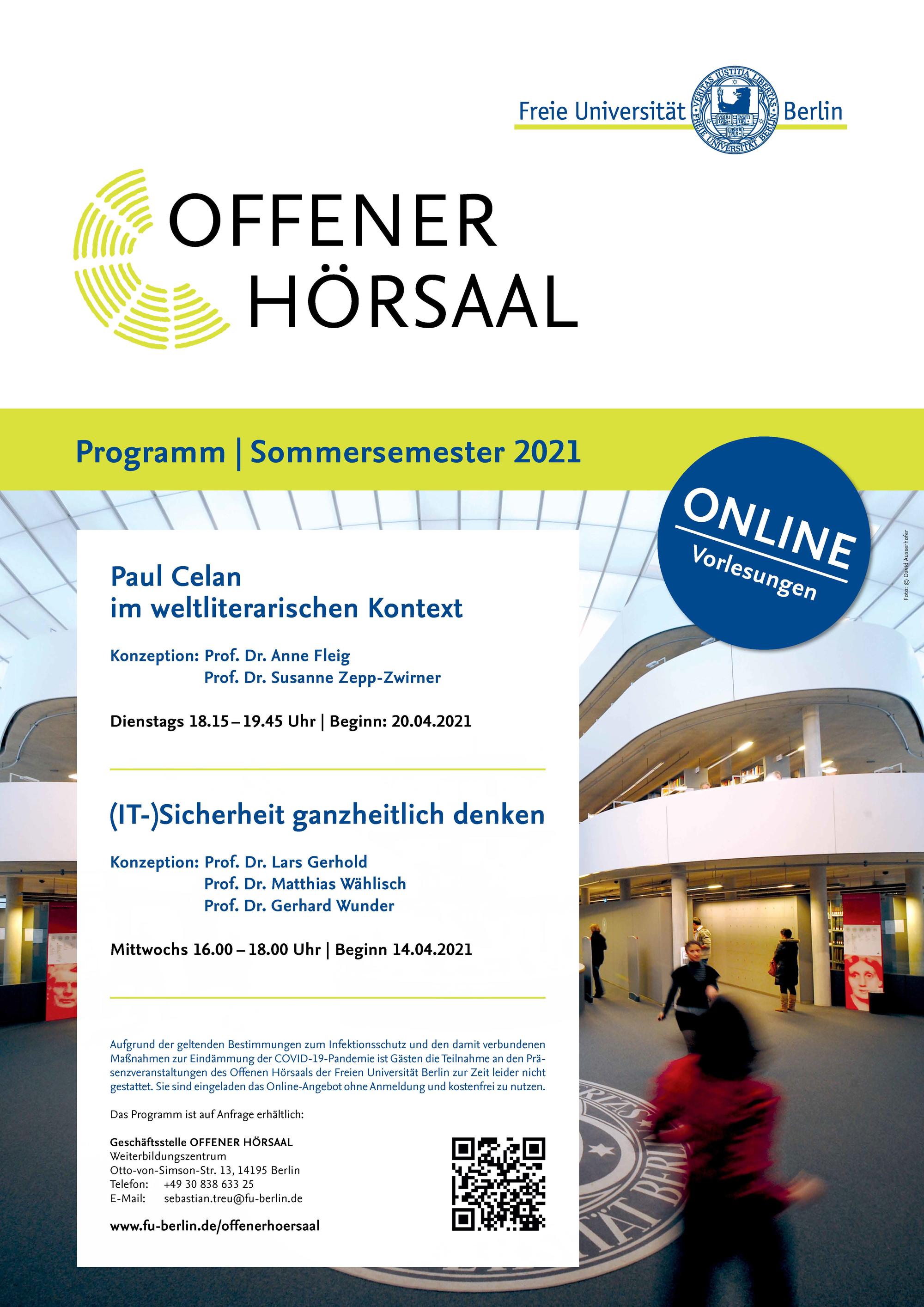 FU Berlin Offener Hörsaal - Plakat