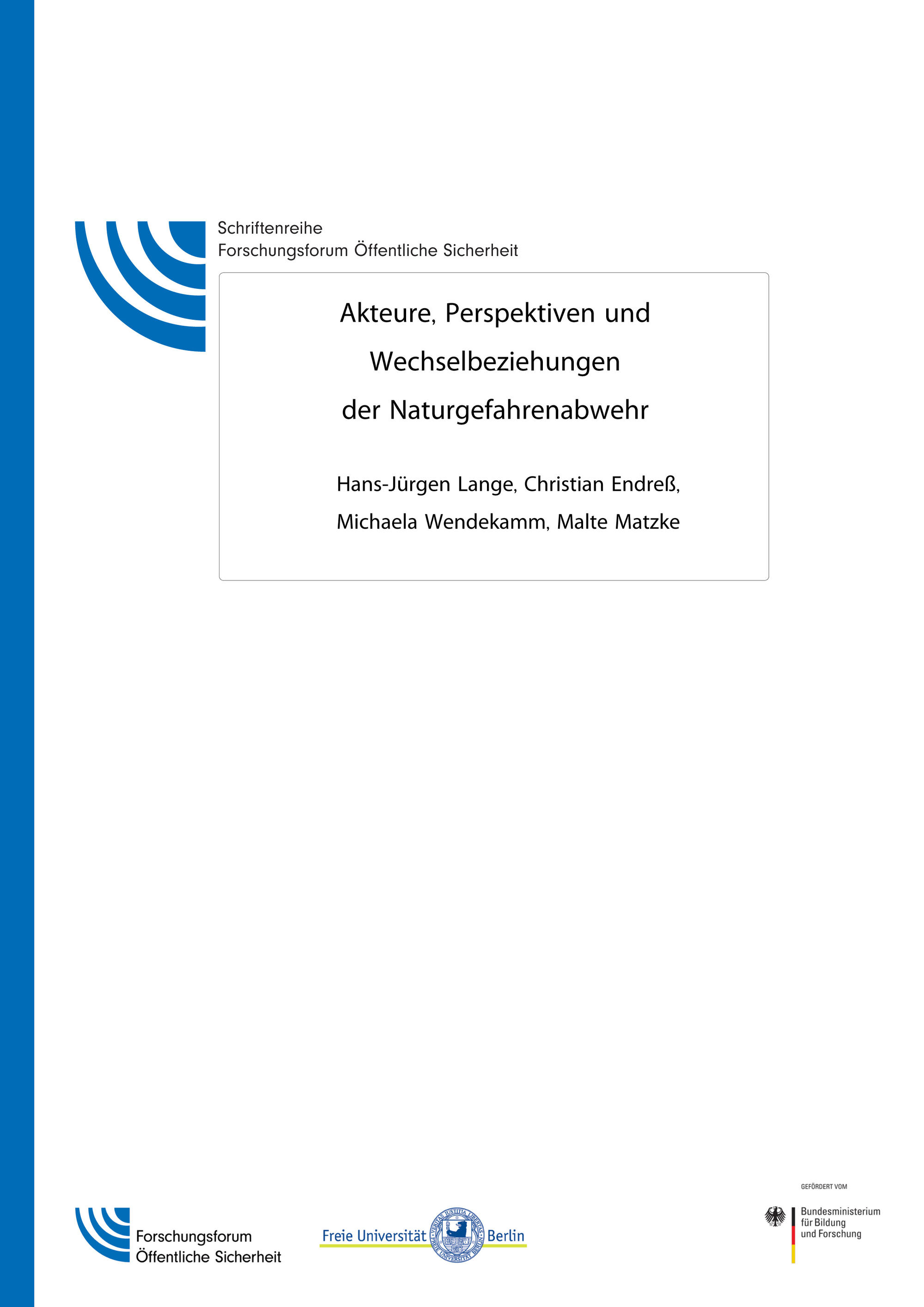 Schriftenreihe Sicherheit Nr. 9
